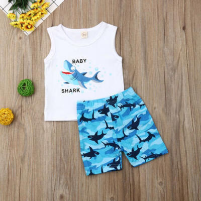 

US Summer Toddler Kid Baby Boy Clothes T-shirt Top Shirt Shorts Pants Outfit Set