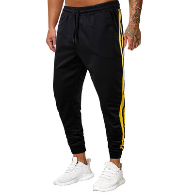 

Gobestart Mens Casual Fitness Patchwork Bodybuilding Pocket Skin Full Length Sports Pants