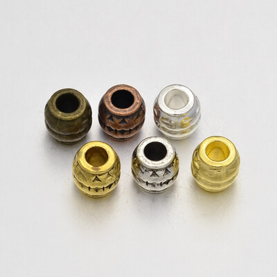 

Tibetan Style Large Hole Barrel European Beads Cadmium Free & Lead Free Mixed Color 8x8mm Hole 35mm