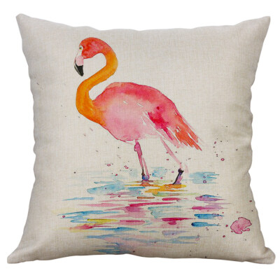 

1Pc Flamingo Linen Pillow Case Cover Sofa Cushion Pillow Cushion Pillowcase For Home Decoration