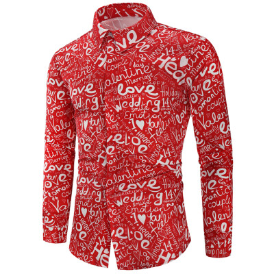 

Valentine\s Day Letters Print Long Sleeves Shirt
