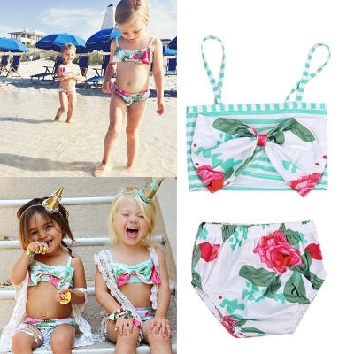 

Toddler Baby Girl Kids Swimsuit Bathing Suit Tankini Bikini Swimwear Beachwear