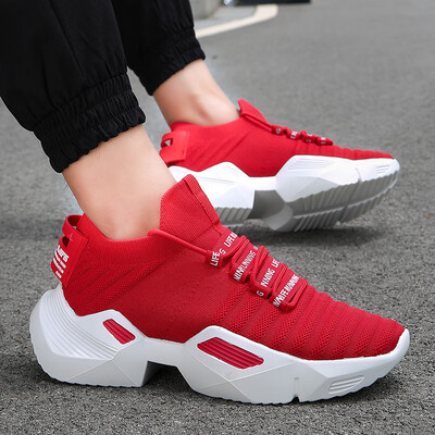 

Fashion tide shoes old shoes sports casual socks mens shoes flying woven mesh shoes small black shoes light running shoes