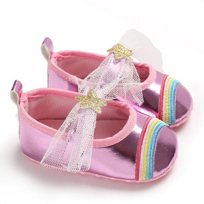 

Baby Girl Shoes Rainbow Anti-Slip Toddler Shoes Casual Sneakers Toddler Soft Soled First Walkers Casual Princes Shoes