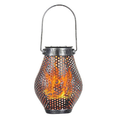 

LEDs Solar Power Energy Lantern Outdoor Lights Dancing Flicker Flame Sensitive Light Control Howllow-Out Design Night light Lawn