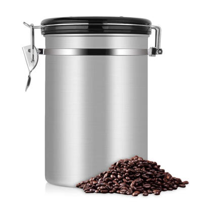 

Greensen Coffee Container Large Airtight Stainless Steel Black Kitchen Sotrage Canister for Coffee