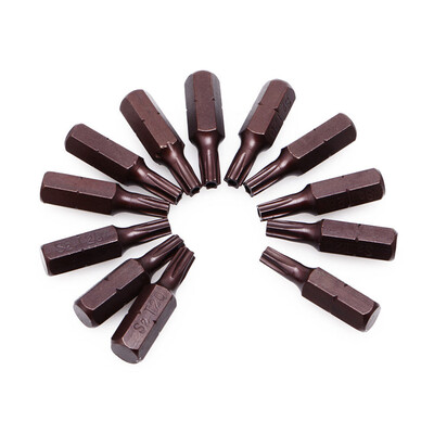 

12 Pcs 14" Hex Shank Magnetic T20 Torx Screwdriver Bits Holes S2 High Quality