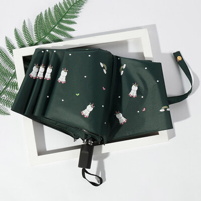

8 Bone Manual Unicorn Umbrella Anti-UV SunRain Windproof 3 Folding Umbrella Hot
