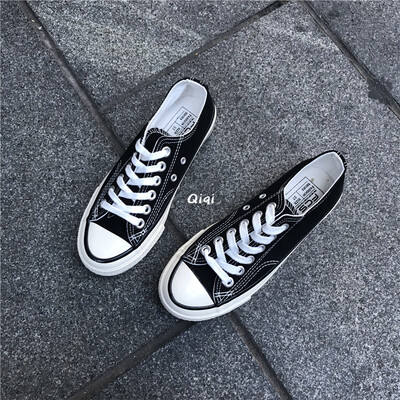 

black hightop canvas shoes women ins retro street shoes Harajuku ulzzang Joker 1992 Korean version