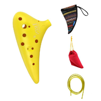 

12 Hole Alto C Ocarina Vessel Flute ABS Material Sweet Potato Shape with 2 Protective Bags Musical Gift for Beginners