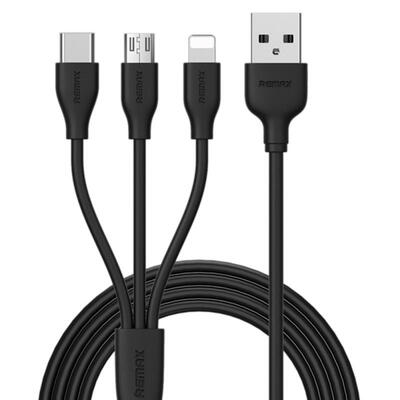 

REMAX 1 To 3 USB Type-C Micro USB Lightning Data Charging Cable For IPHONE Samsung Android Mobile Phones