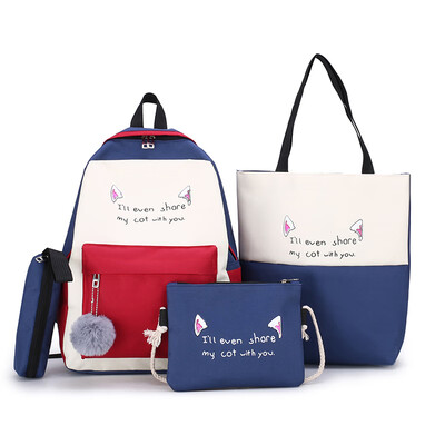

Four Kinds of GirlsBookbags Female Korean Version High School Campus Students Backpack Simple Ins Wind Shoulder Bags