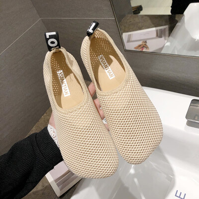 

Ins shoes women Korean version of Joker socks shoes womens head hollow flat shoes women in summer