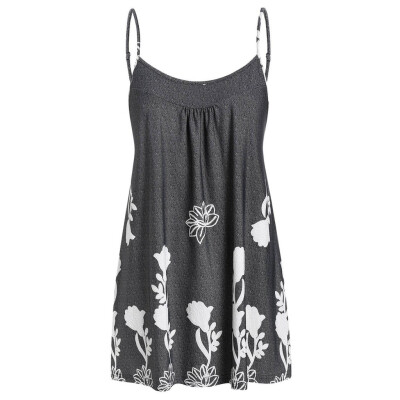 

Roseonmyhand Plus Size Fashion Women Floral Printed Camis Sleeveless Tops Blouse