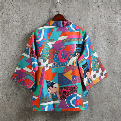 

Mens Japanese Kimono Casual Cardigan Casual Half Sleeves Open Front Cloak Jacket Coat
