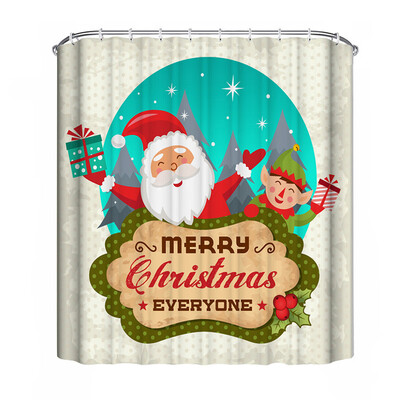 

Gobestart Christmas Waterproof Polyester Bathroom Shower Curtain Decor With Hooks New B