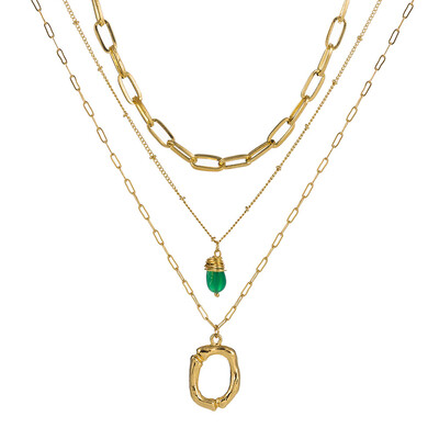 

Tiny Green Stone Gold Color Initial Necklace Letter Necklace Statemant Necklaces Personalized Pendant For Women Girls Best Gift