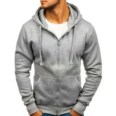 

SUNSIOM Adult Plain Fleece Hoodie Hooded Jacket Mens Zip Up Sweatshirt Jumper