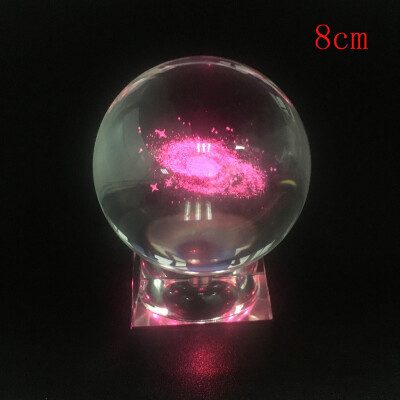 

Gobestart 3D Solar System crystal ball Engraved Solar System Miniature Planets Model