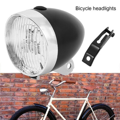 

3 LED Bike Front Light Vintage Flashlight Lamp Bicycle Headlight Black