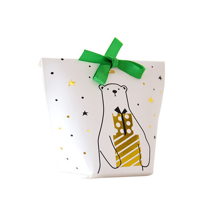 

Tailored Christmas Paper Gift Bag Candy Carrier Xmas Present Candy Cookies Boxes
