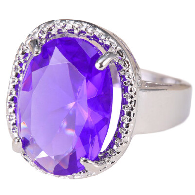 

Design 925 Silver Natural Huge 68Ct Oval Cut Amethyst Ring Wedding Engagement Size 6-10 RingJewelry