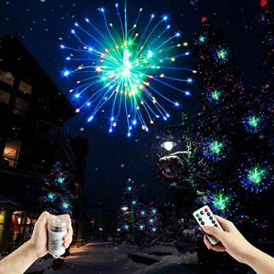 

UK XMAS Firework LED Copper Wire Fairy Strip String Lights Remote Control Decor