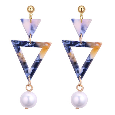 

2019 Newest Design Style Fashion Simple Geometric Female Earrings Copper Acetate Pattern Earrings Women Jewelry