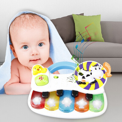 

Siaonvr Infant Toy Piano With Light Music Animal Piano The Best Gift For Children