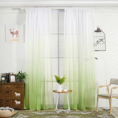 

Toponeto Gradient Sheer Curtain Tulle Window Voile Drape Valance Smooth Panel Fabric