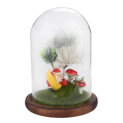 

Gobestart Copper Wire Lamp Microscopic Scene Home Decoration Ornaments Santa Claus Moon
