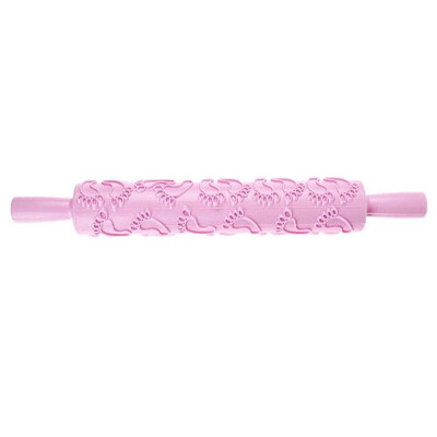 

Gobestart Portable Embossed Rolling Pin Heart Pattern Fondant Pastry Cake Decorating Tool