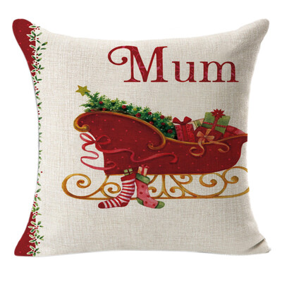 

Siaonvr Christmas Linen Square Throw Flax Pillow Case Decorative Cushion Pillow Cover B