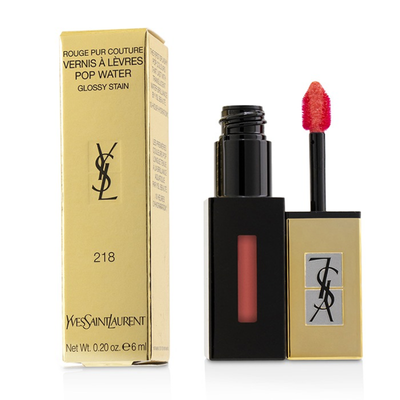 

YVES SAINT LAURENT - Rouge Pur Couture Vernis A Levres Pop Water Glossy Stain - 218 Orange Mist 6ml02oz