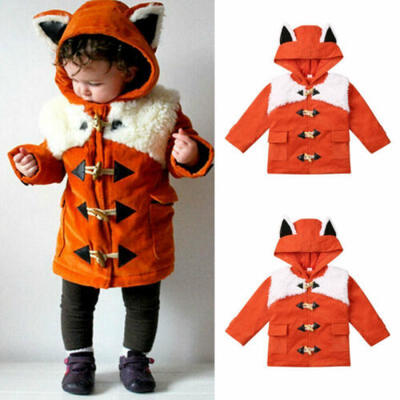 

UK Kids Baby Boys Girls Warm Hooded Coat Jacket Winter Toddler Thick Outwear New