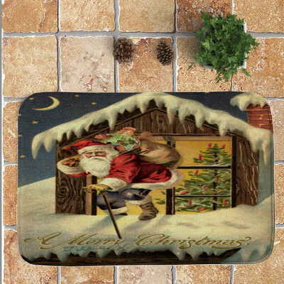 

Gobestart Merry Christmas Welcome Doormats Indoor Home Carpets Decor 40x60CM