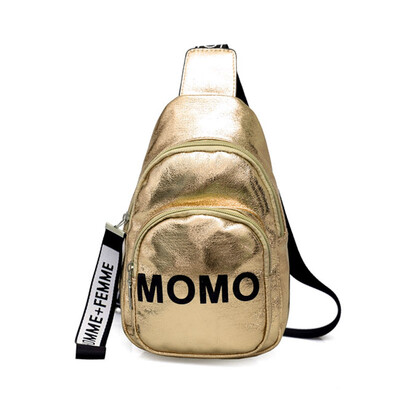 

Creative Women Crossbody Bags Letter Print Patent Leather Chest Bags Multi Pockets Travel Handbag Adjust Straps Shoulder Bag