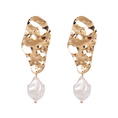 

AOTEMAN Fashion round Pearl Flower stud Earrings For Women Wedding Party Girl Geometric Statement Earrings boho ZA Jewelry