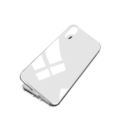 

Magneto Magnetic Adsorption Case Clear Tempered Glass Red Clear i-phone XR