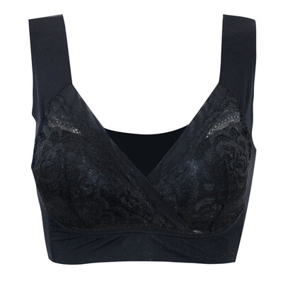 

〖Follure〗Womens Sexy Air Permeable Extra Support Wirefree Lace Bra