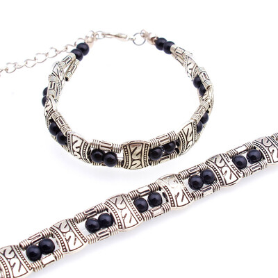 

National Wind Vintage Bracelet Bib Tibet Mysterious Religion Original Tibetan Silver Tibet Hand Decoration Jewelry