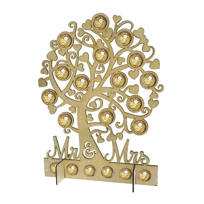 

LED Wedding Sign Chocolate Tree Drawer Cabinet Display Stand Wooden DIY Jewelry Party Decoration Festival Ornament Gifts