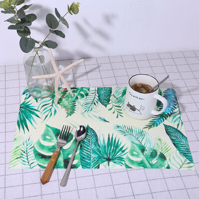 

Siaonvr Colorful Pattern Placemat Compatible Crossweave Insulation Washable Table Mat