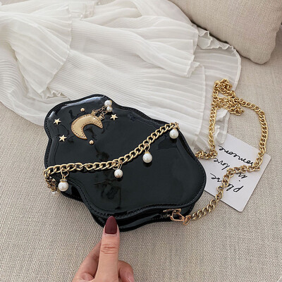 

Tailored Womens Fashion Cloud Shape Pearl Pure-Colour Chains Shoulder Bag Casual Bag