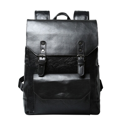 

Fashion casual academic student bag computer bag retro flip leather backpack mens&womens outdoor backpack