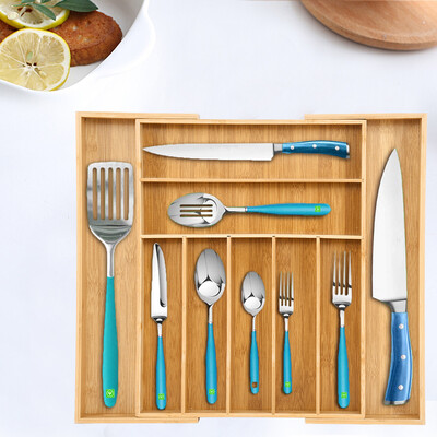 

Siaonvr Bamboo Expandable Drawer Organizer Kitchen Premium Cutlery And Utensil Tray