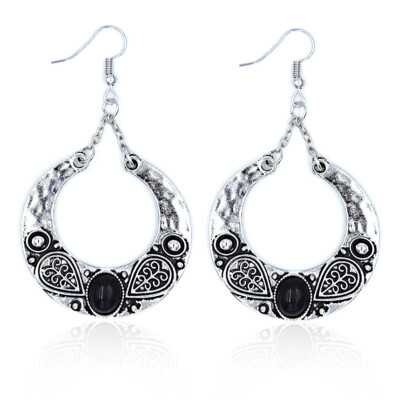 

Fashion Boho Big Drop Earrings For Women Jewelry Brinco Carved Vintage Tibetan Silver Bohemian Long Earrings