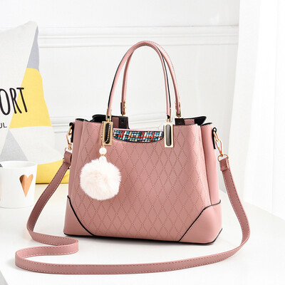 

2019 new European&American big bag new ladies bag PU leather large capacity simple shoulder bag handbag