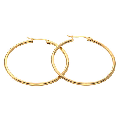 

Fashion Big Earring Titanium Steel Round Ear Buckle Stainless Steel Earrings