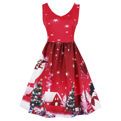 

Christmas Tree Moon Snowman Plus Size Dress